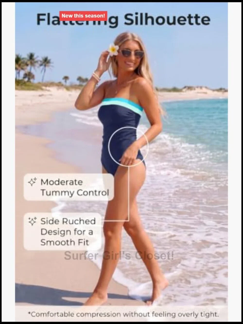Strapless Tankini Swimsuits 2 Piece Tummy Control Tankini with Bottoms